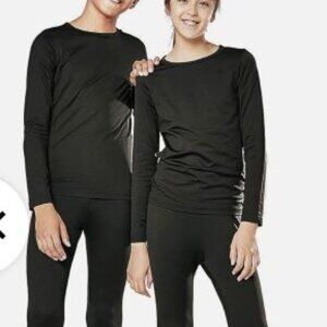 JOE FRESH BOY'S SIZE L 10 / 12 THERMAL TOP & PANTS BLACK SET of 2 PJ's SKI NEW